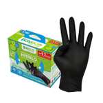 Guantes de un solo uso de Nitrilo - Negro - Ambidiestros - talla M - Dedos texturizados para mejor agarre, Pack dispensador de 20 unidades