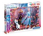 Clementoni - Puzzle infantil 104 piezas, Puzzle infantil con brillantina, de Frozen 2, a partir de 6 años