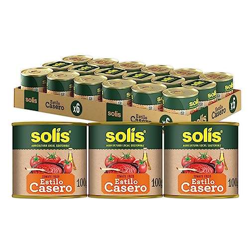 Solís Tomate Frito Estílo Casero - Paquete de 6 x 3 latas de 100 gr