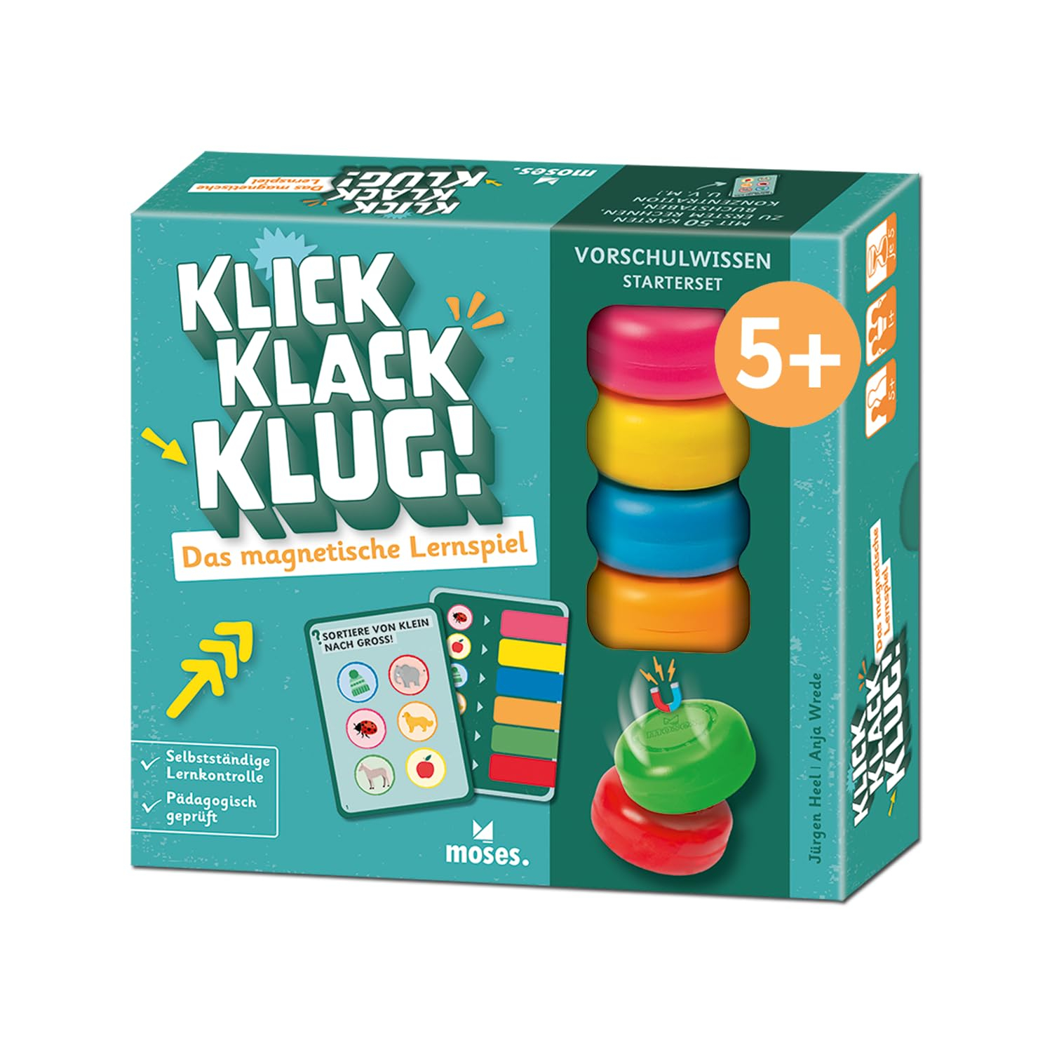 klick Klack Klug! – Juego Educativo magnético para Preescolar, Set de Inicio Torre magnética, Juego Educativo Probado, para niños + 5 años