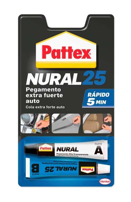 Pattex Nural 25 Pegamento extra fuerte auto, adhesivo resistente para la mayoría de materiales del automóvil
