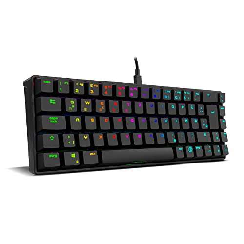Ozone Gaming Mini Tactical -OZTACTICALDE- Mecanico sin Teclado numerico, Bluetooth, Switches Outemu Red, Layout DE