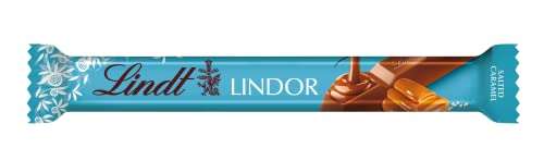 Lindt LINDOR STICK chocolate con leche y caramelo con sal, snacks, Cremosos Sticks de chocolate con leche, 24 barritas de 38gr