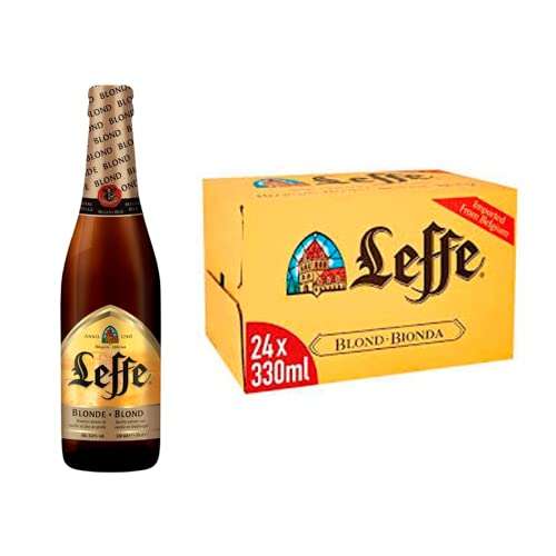 Leffe Blonde Cerveza Belga, Sabor Ligero y Suave, Pack de 24 Botellas x 33 cl, 6,6% Volumen de Alcohol