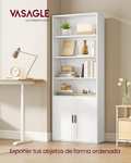 Librería, Estantería Vertical de 6 Niveles, con Puertas, 24 x 60 x 175 cm