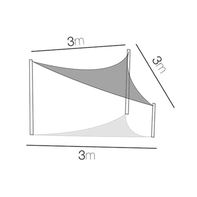 GREATOYAR Toldo Triangular, Toldo Vela de Sombra Tamaño 3 x 3 x 3 m / 3 x 4 m