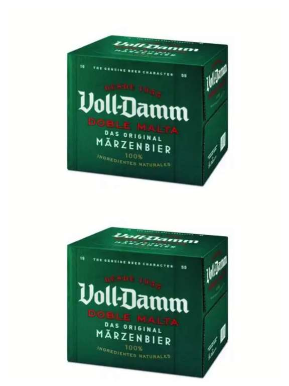 24 botellines Cerveza Voll Damm doble malta. 2x pack de 12 botellas de 25 cl + 3'13€ en Cheque Ahorro