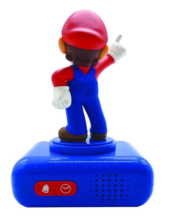 Lexibook Nintendo Super Mario-Reloj Despertador, a partir de 3 años, con Pantalla LCD Digital, quitamiedos niño(también Batman)