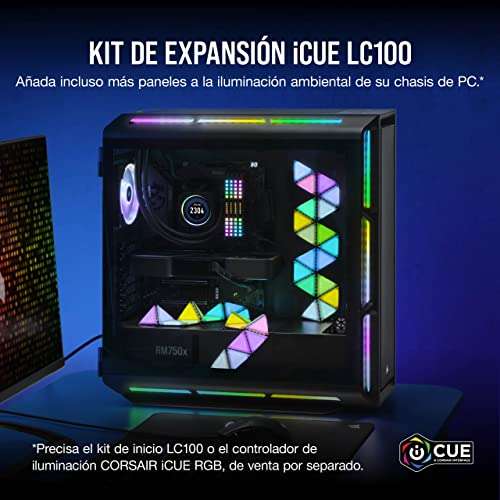 Corsair iCUE LC100 - Paneles de iluminación para decoración 9 x Kit de expansión de Azulejos (81 LED RGB, Accesorio magnético Simple)