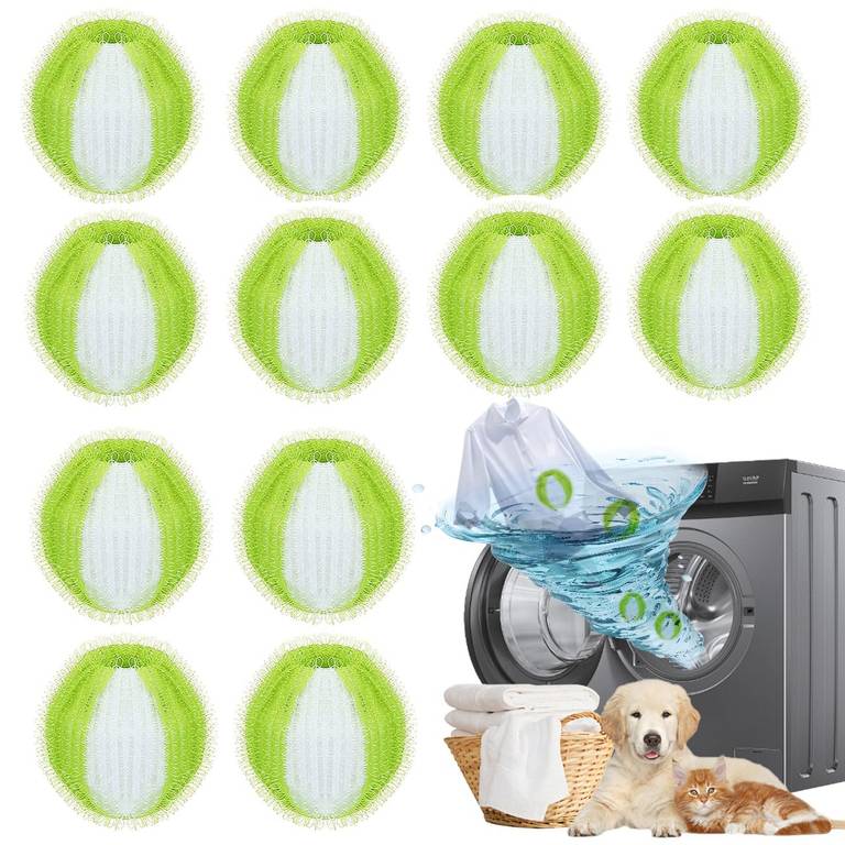 12 PCS Atrapa Pelos Lavadora,Bolas Atrapa Pelos para Lavadora,Bolas para Lavadora,Reutilizable Quita Pelos Mascota,Recoge Pelusas