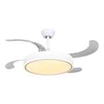 212° - Ventilador de techo con luz LED Blanco en 3 Temperaturas, 6 velocidades con Mando a Distancia -Motor DC