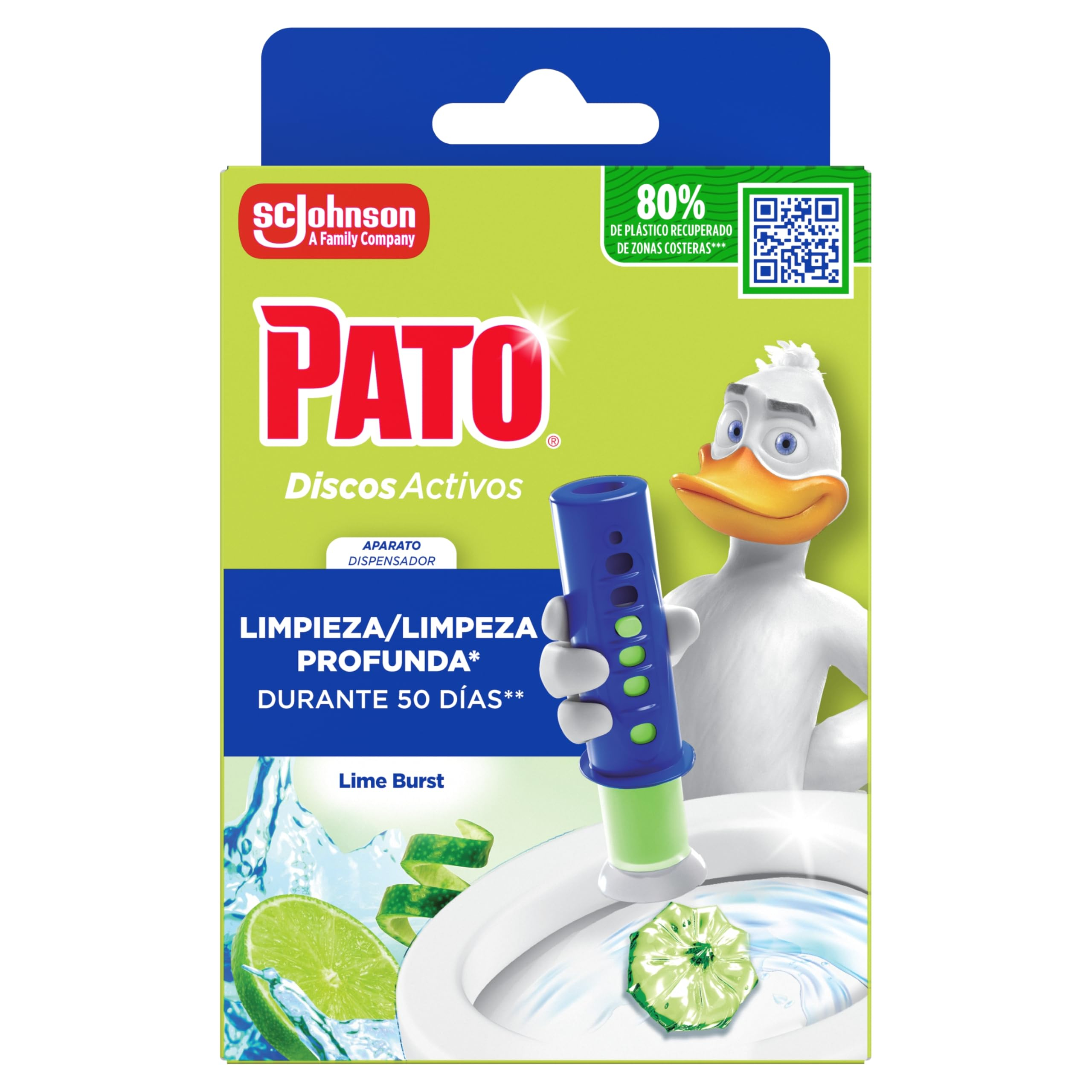 Pato Discos Activos WC Lima, 1 Aparato + 1 Recambio = 6 discos