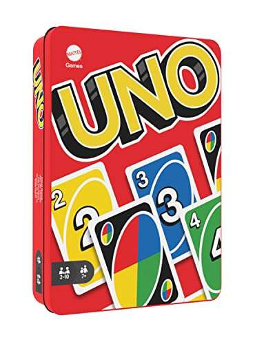 Mattel Games - Juego de cartas UNO, Caja Metálica Coleccionable