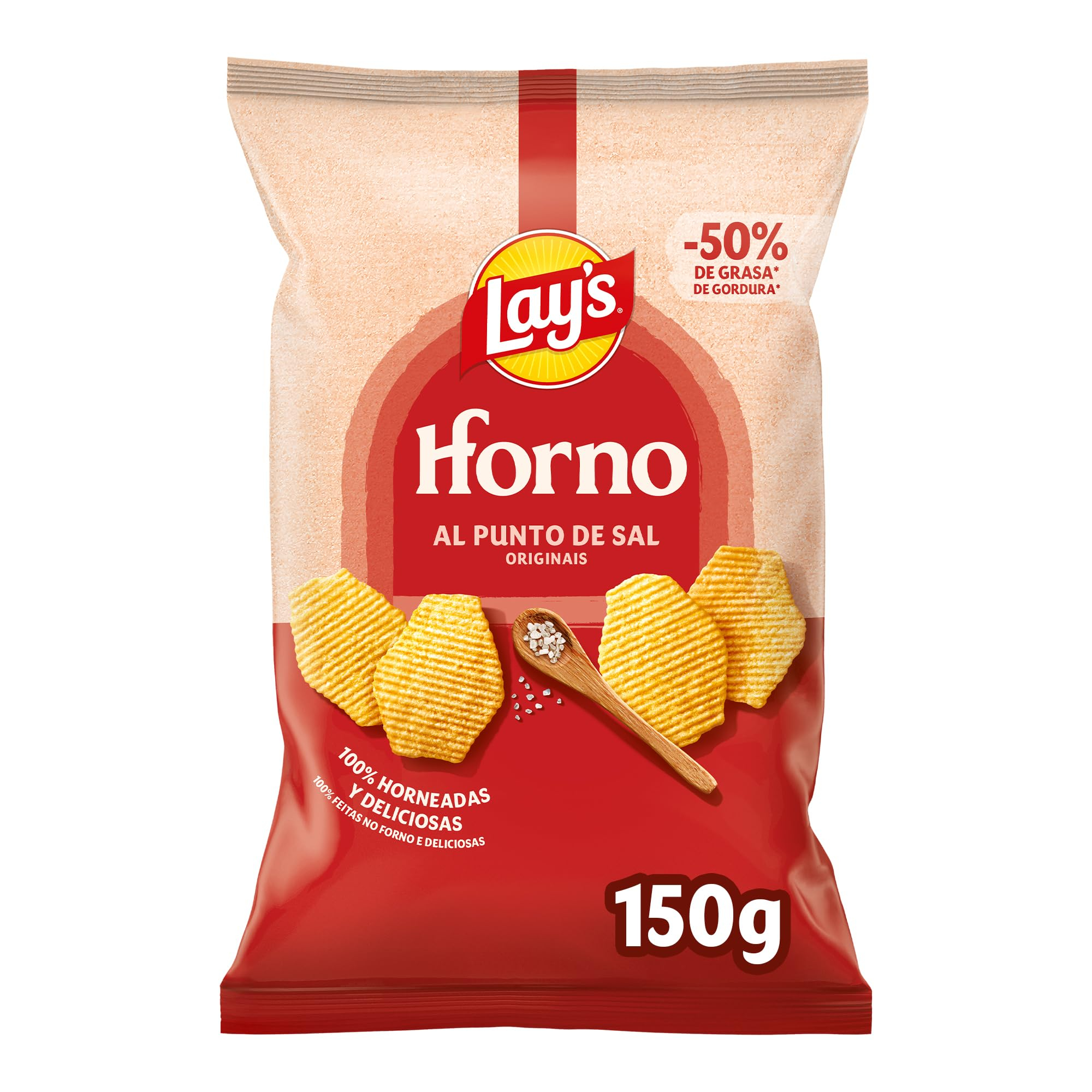 Lay's Horno Patatas Fritas, al Punto de Sal con Menos Grasa, 150 g 0,82€ PRECIO FINAL