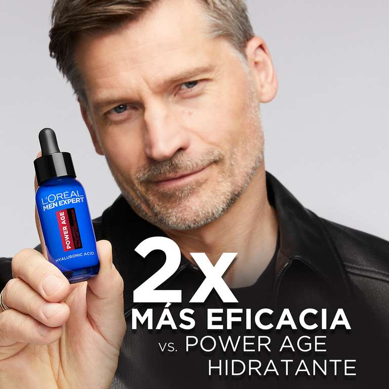 L'Oréal Sérum de Ácido hialurónico para hombre, Para pieles envejecidas, secas y apagadas,compra recurrente