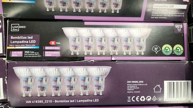 Bombillas LED pack de 6 bombillas para una iluminación agradable que no deslumbra(Factori Lidl)