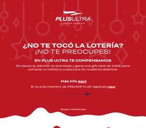 100 € de descuento para vuelos en enero enviando un décimo no premiado de la Lotería de Navidad