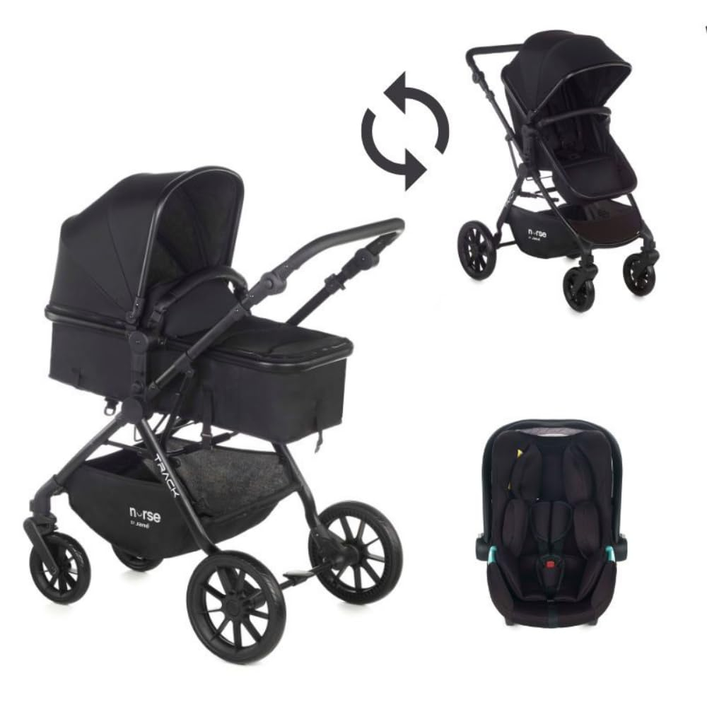 Nurse Track, Carrito de Bebé 2 en 1 + Portabebé, Hamaca Convertible en Capazo