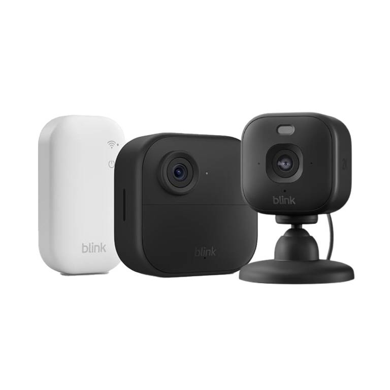 Blink Outdoor 4 Cámara + Blink Mini 2K+ Cámara (Negro), Sync Module Core incluido