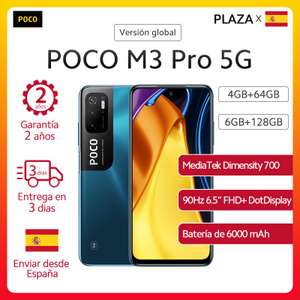 POCO M3 Pro 5G Dual SIM teléfono inteligente versión Global (3-3 a las 10:00 am) envió desde España