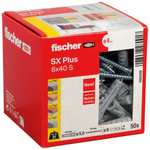 Fischer 568208 - Taco de expansión SX, caja 50 tacos SX Plus 8 x 40 mm; incluye 50 tornillos de 5 x 60 mm
