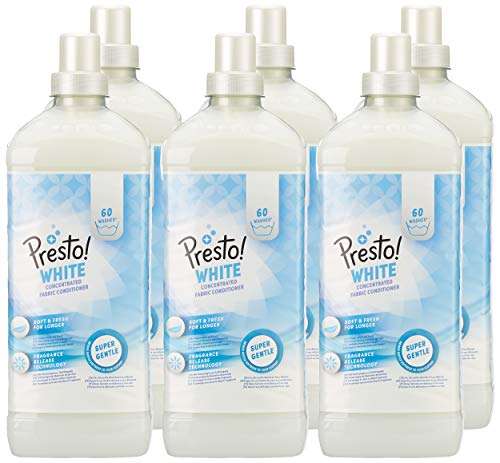 Marca Amazon - Presto! Suavizante concentrado blanco, 360 lavados (6 Packs, 60 cada uno)