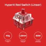 HyperX Alloy Elite 2 – Teclado mecánico, personalización de luz, teclas ABS Pudding Keycaps, controles multimedia, Tecla lineal, HyperX Red