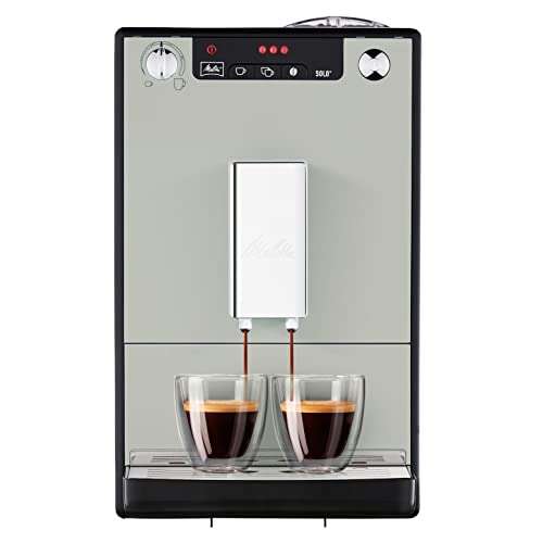 Melitta Caffeo Solo E950-877, Cafetera Superautomática con Molinillo, 15 Bares, Limpieza Automática, Personalizable, Sandy Grey