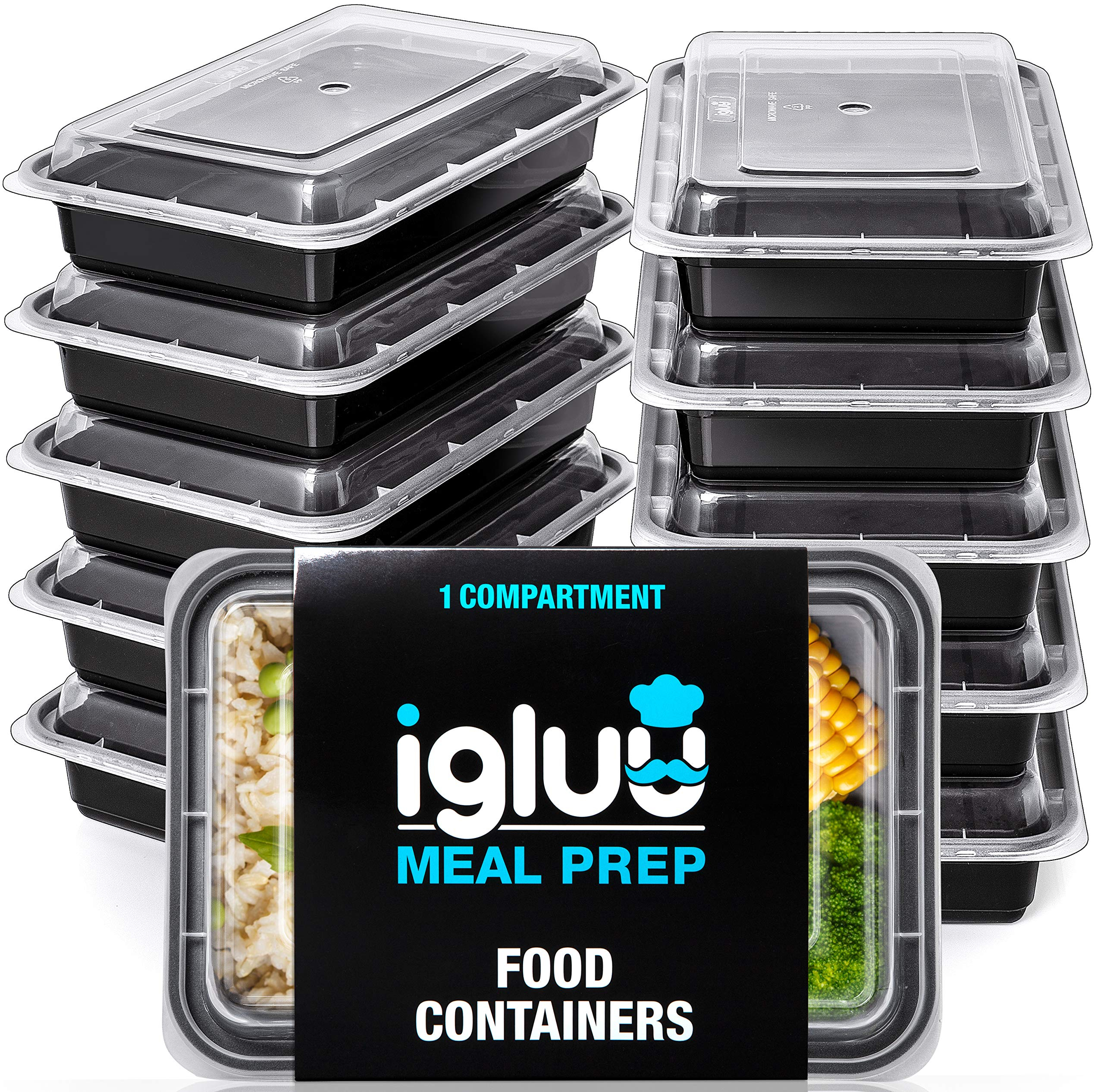 Set de 10 tuppers para tener lista la comida | Reutilizables, apilables y compactos | Microondas, Congelador y Lavavajillas | Sin BPA