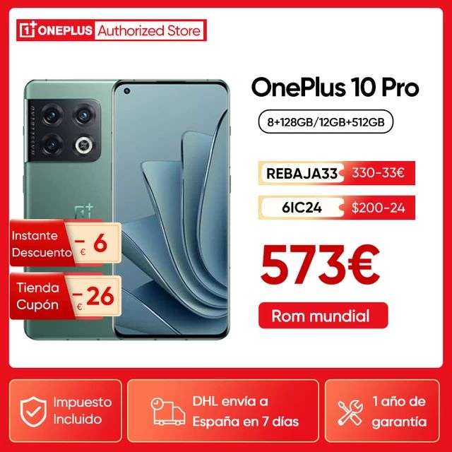OnePlus 10 Pro 5G, Rom Global, Snapdragon 8 Gen 1, 6,7 pulgadas