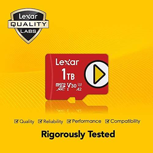 Lexar Play Tarjeta Micro SD 256GB, microSDXC UHS-I, hasta 150MB/s de Lectura