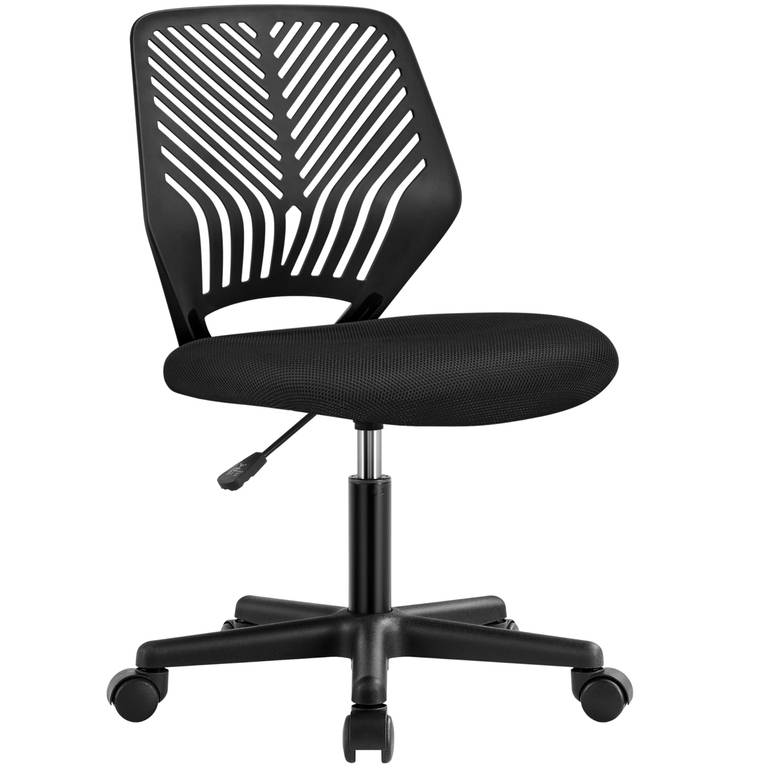 Yaheetech Silla de Oficina con Ruedas Negro, Altura Ajustable, Malla Transpirable, 136 KG