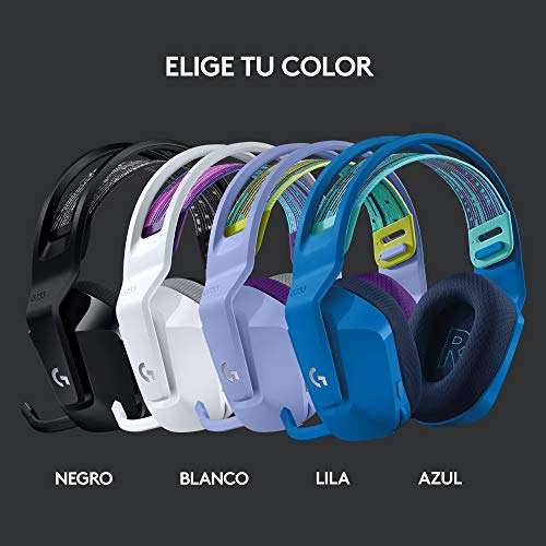 Logitech G733 Auriculares con Micrófono Inalámbricos, LIGHTSYNC RGB, Ligeros, 29h de batería - Negro