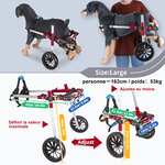Anmas Power Silla de ruedas para perros, carrito ajustable para perros discapacitados (M, rojo).