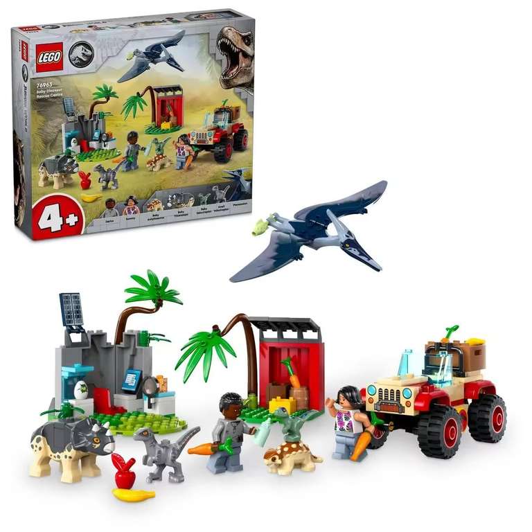LEGO Jurassic World Centro de Rescate de Crías de Dinosaurio con una figura de juguete 76963
