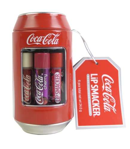 Lip Smacker – Colección Lata Coca-Cola – Set de Bálsamo Labial Hidratante de Diferentes Sabores pack de 6