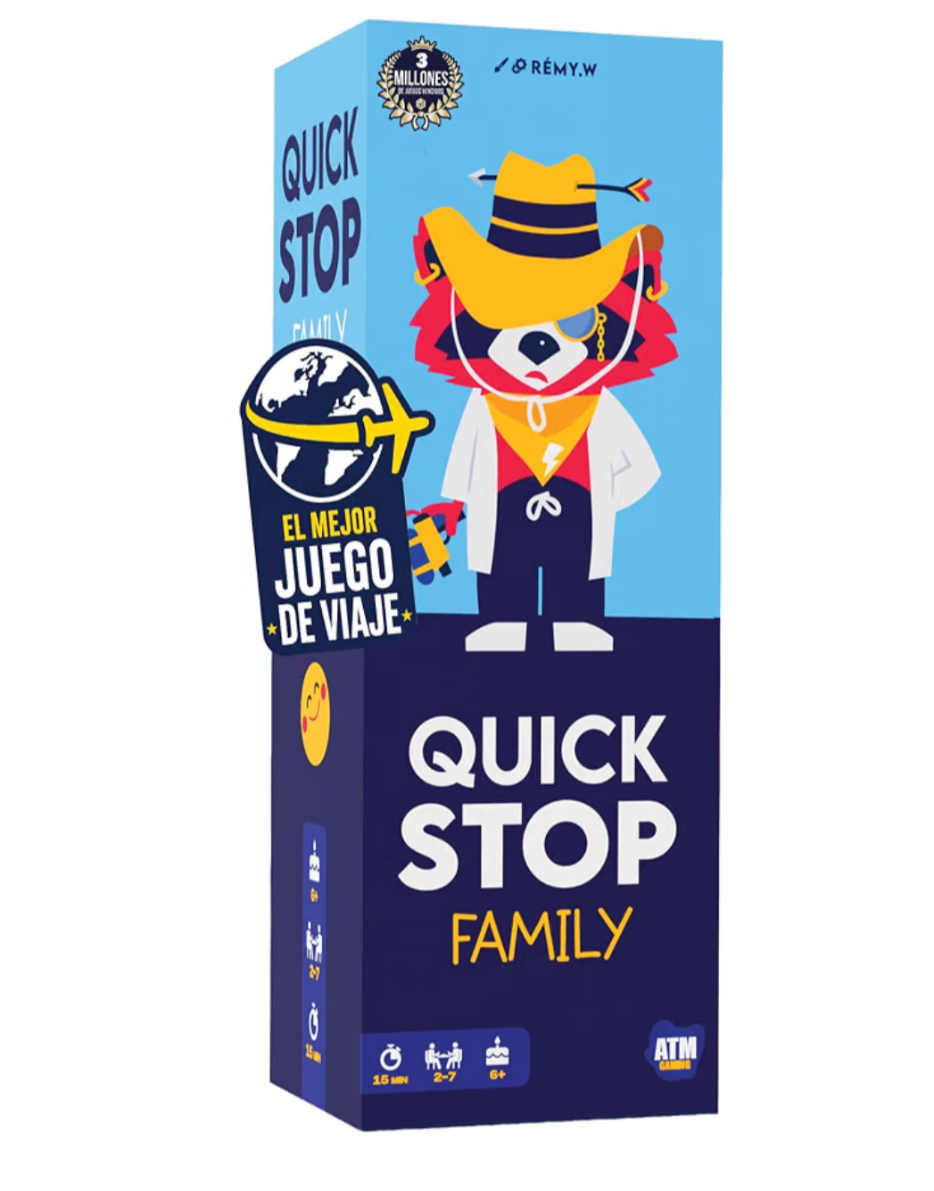 ATM Gaming Quickstop Family – El Juego de Mesa Más Divertido para Toda la Familia | a Partir de 6 años, de 2 a 7 Jugadores y Reglas en 1 min