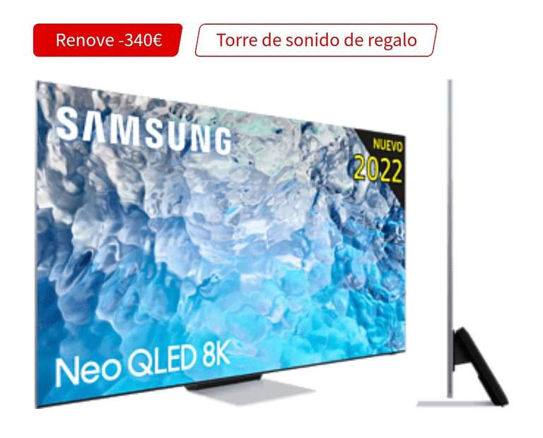 TV QLED 85" - Samsung QE85QN900BTXXC, Neo QLED 8K, Procesador Neural 8K con IA, Smart TV, + Torre de sonido de Regalo