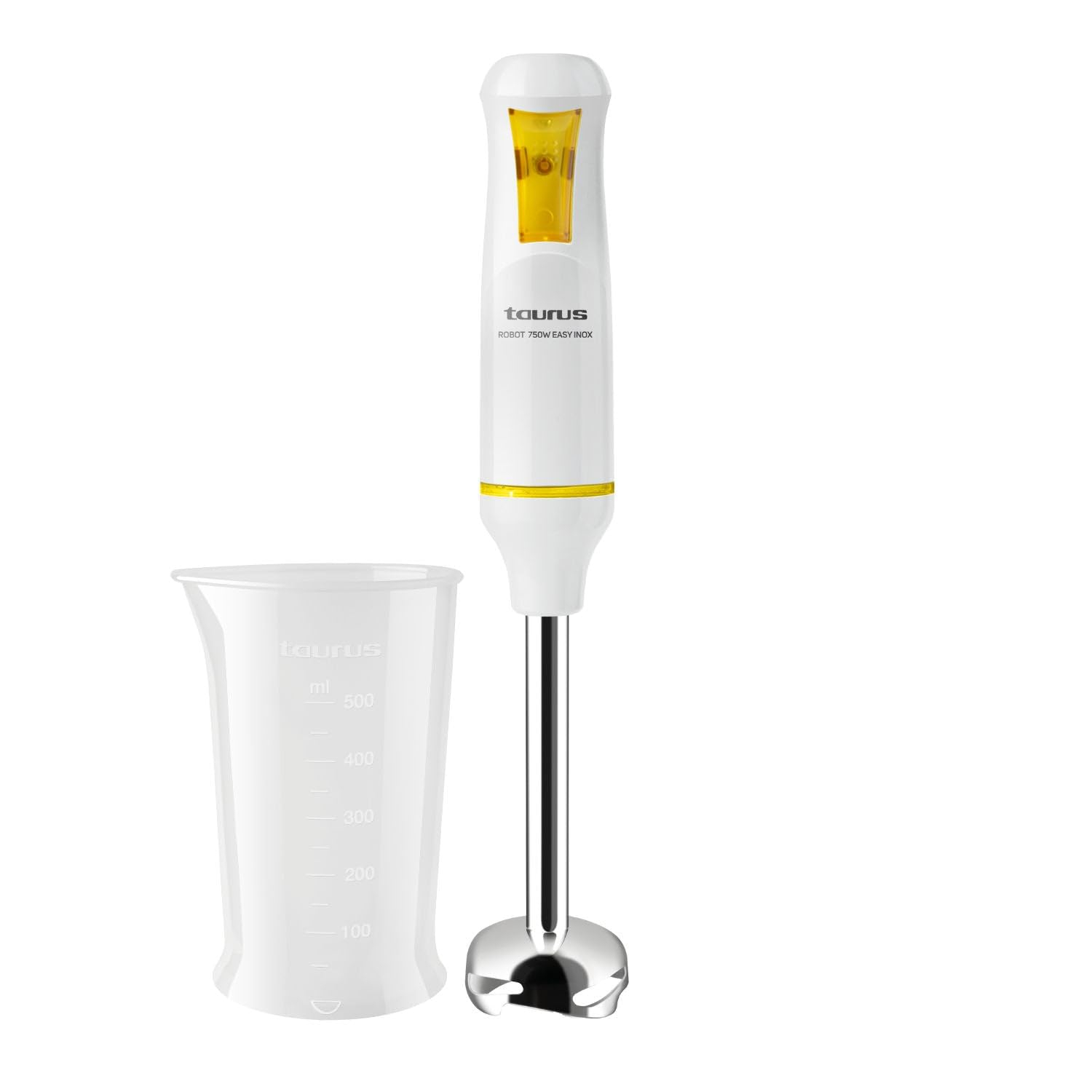 Taurus Batidora de Mano ROBOT750 Easy X 750 W Varilla inox con cierre bayoneta, antisalpicaduras, ligera y ergonómica