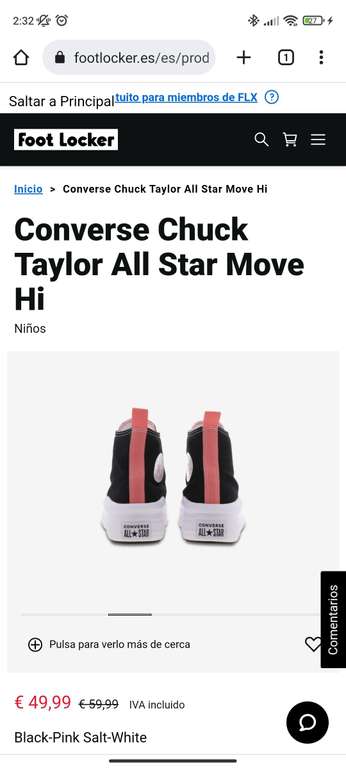 Converse Chuck Taylor All Star Move Hi Niños