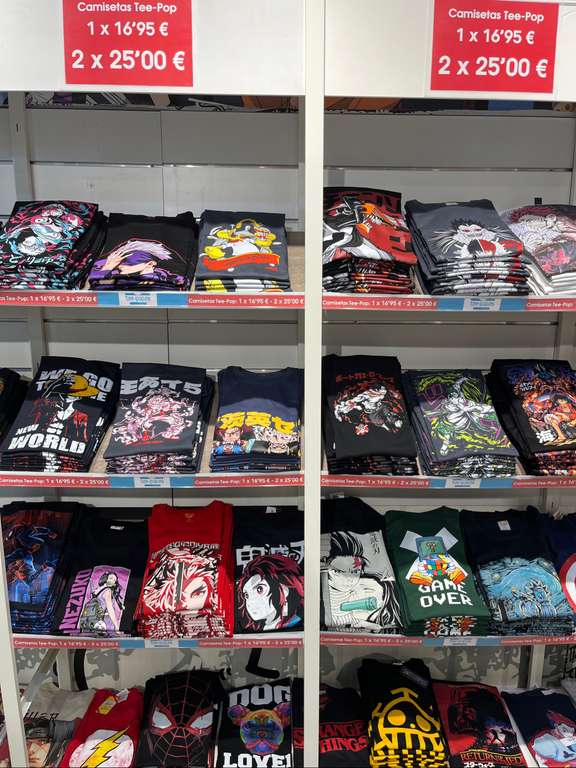 2 camisetas por 25€ Tee-Pop en centro comercial Nueva Condomina (Murcia)