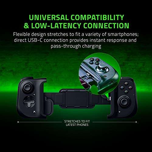 Razer Kishi para Android (Xbox) - Controlador de Juegos para teléfonos, conexión USB-C,