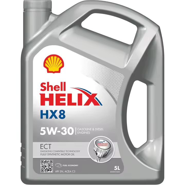 Shell - Aceite de motor Helix HX8 ECT 5W30 100%sintético Low SAPS para Vehículos Filtro de Partículas diésel(DPF)-5 L-Ahorro de combustible