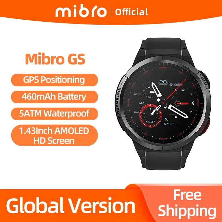 reloj inteligente mibro GS 460mah Battery AOD 1.43 pulgadas amoled, versión global