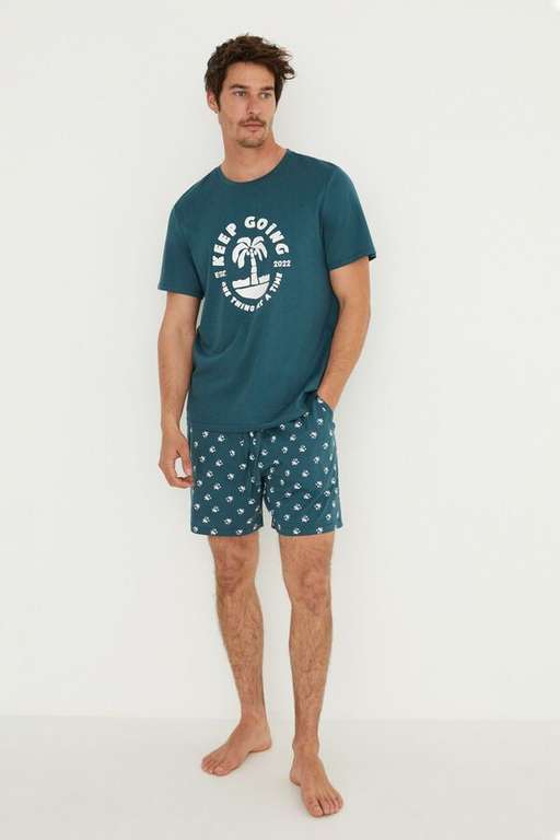 Pijama corto hombre 100% algodón