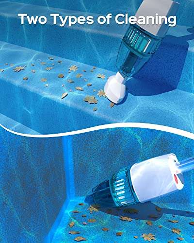 Limpiador de fondos de piscina con carilla telescópica y batería de 5200 mAh