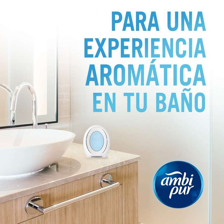 Ambipur Ambientador Para Baño 1 Pack (8 unidades x 50 dias) Fragancia Aroma A Limpio