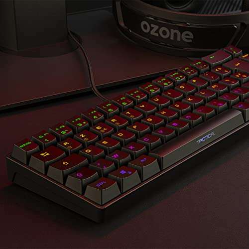 Ozone Tactical Mini - Teclado Mecánico 60 % Switches Red LAYOUT FRANCÉS