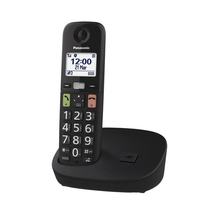 Teléfono inalámbrico digital Panasonic KX-TGU110EXB, unidad base y 1 auricular, pantalla LCD