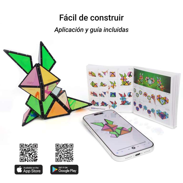 Pirámide Magnética Brilla En La Oscuridad – Cubo Con 243 Imanes De Tierras Raras, Diseño Holográfico Con Linterna UV, Juguete STEAM Para Niños De 6+ Años